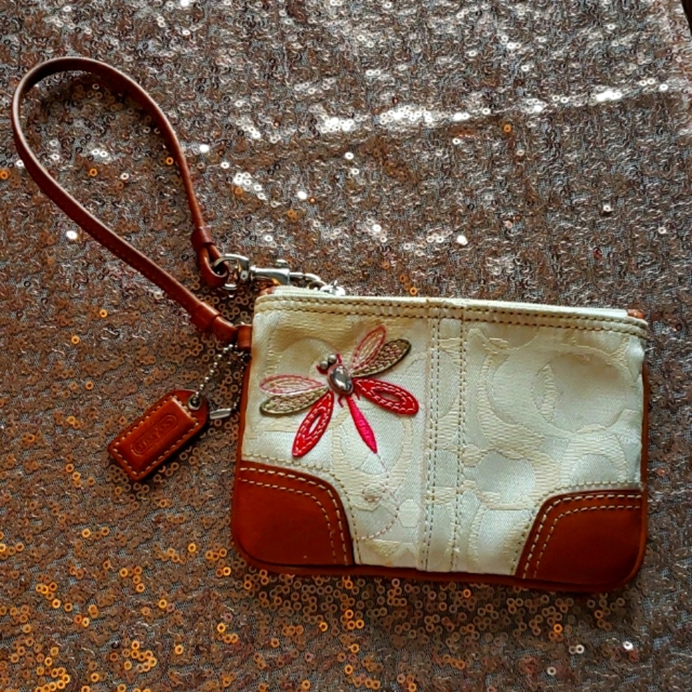 Dragonfly Coach Wristlet